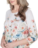 Alfred Dunner® Sedona Sky Dragonfly Top with Necklace thumbnail number 5