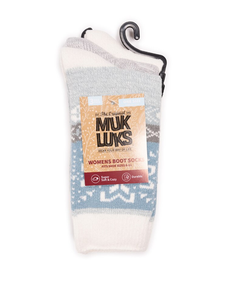 MUK LUKS Boot Socks 3pr image number 3
