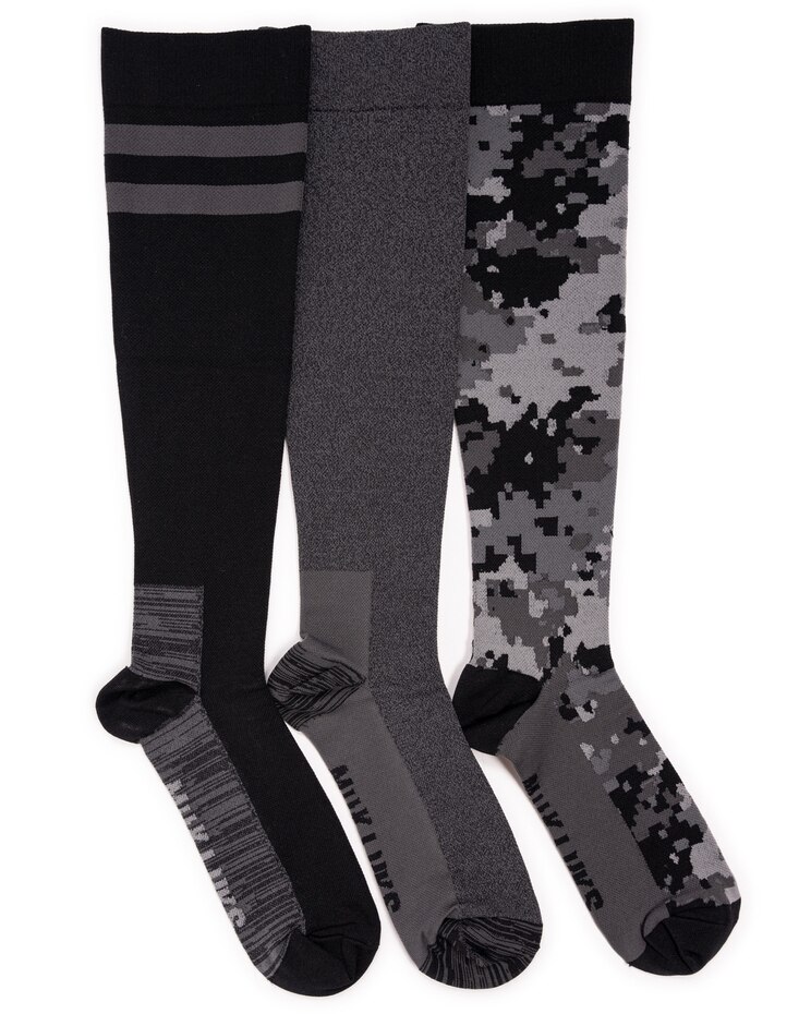 Muk Luks 3PK Nylon Compression 13" Sock image number 1
