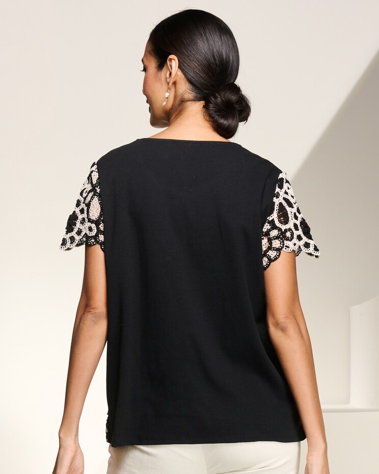Crochet Flowers Tee by Alfred Dunner image number 2