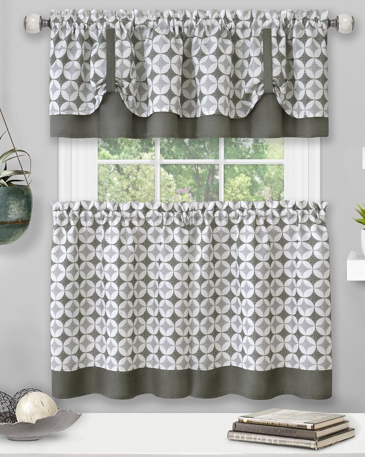 Callie Window Curtain Tier Pair and Valance Set image number 1