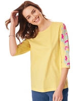 Three-Quarter Sleeve Print Knit Top thumbnail number 1