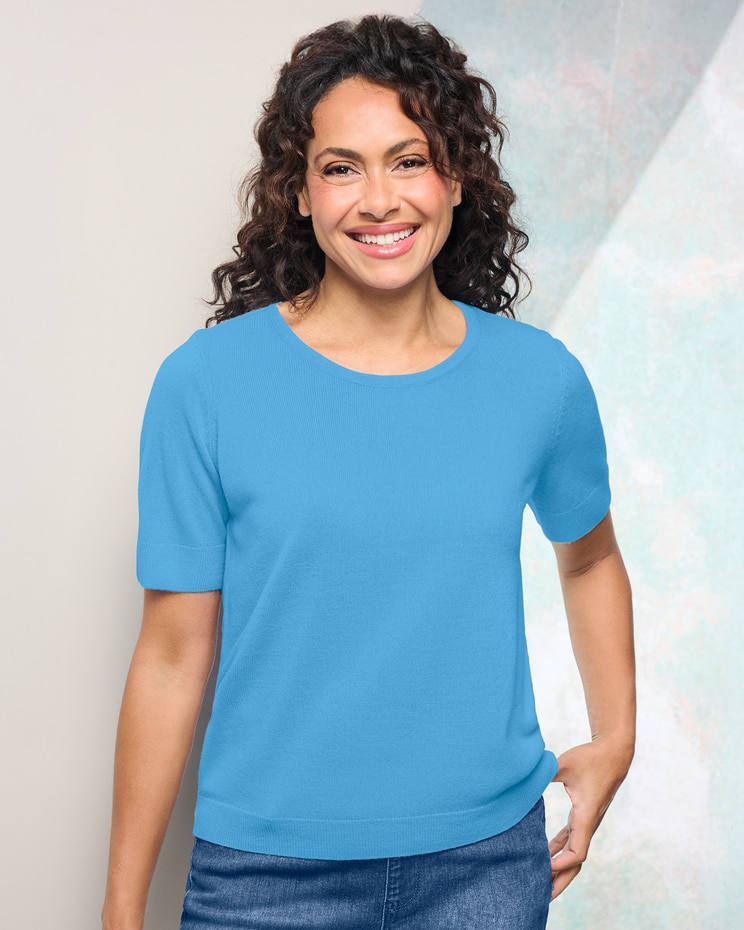 Soft Spun™ Short-Sleeve Jewel Sweater image number 1