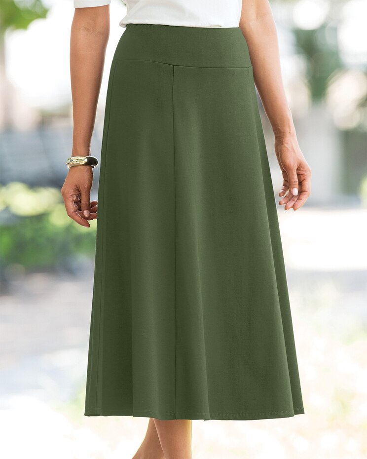 Everyday Knit Solid Long Skirt image number 1