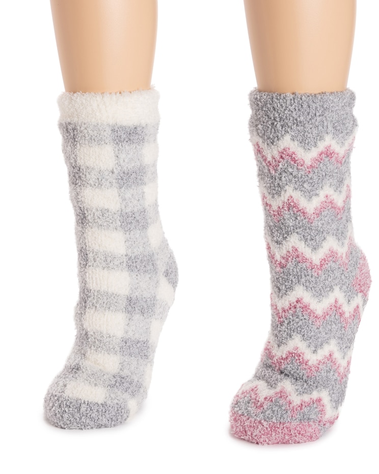 MUK LUKS® Womens Cozy Sherpa Lined Cabin Sock 2Pr Pack image number 5