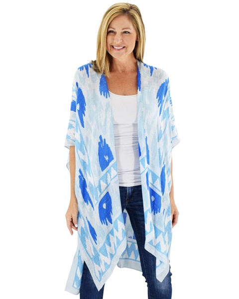 Linda Anderson Women's Kimono - Blue Ikat