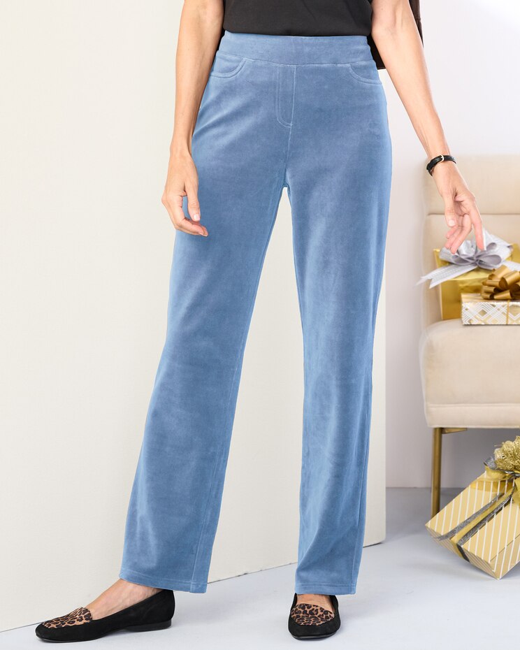Everyday Velour Straight Leg Pull-On Pants image number 1