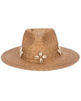 Resort Ready - Wheat Straw Fedora With Glam Details Hat thumbnail number 1