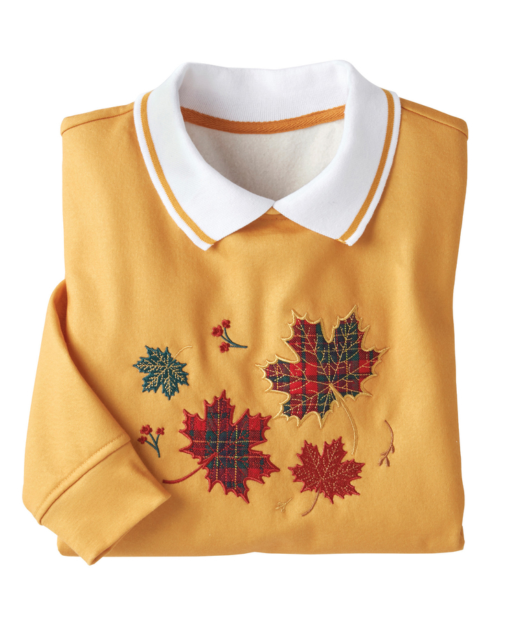 Haband Women’s Embroidered Fleece Sweatshirt image number 1