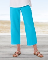 Nantucket Cotton Fringe-Trimmed Cropped Pants thumbnail number 1