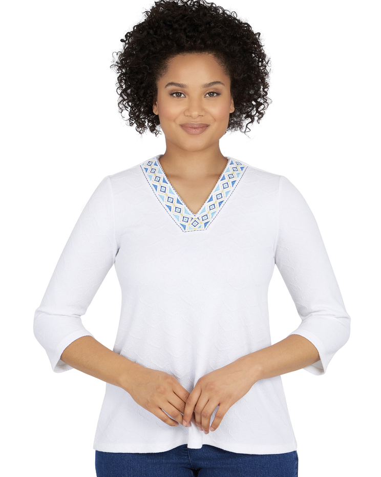 Ruby Rd® Pacific Muse Textured Jacquard Top image number 1