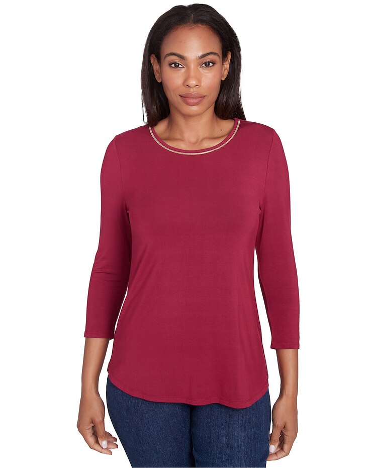 Ruby Rd® Berry Glam Knit Stretch Top image number 1