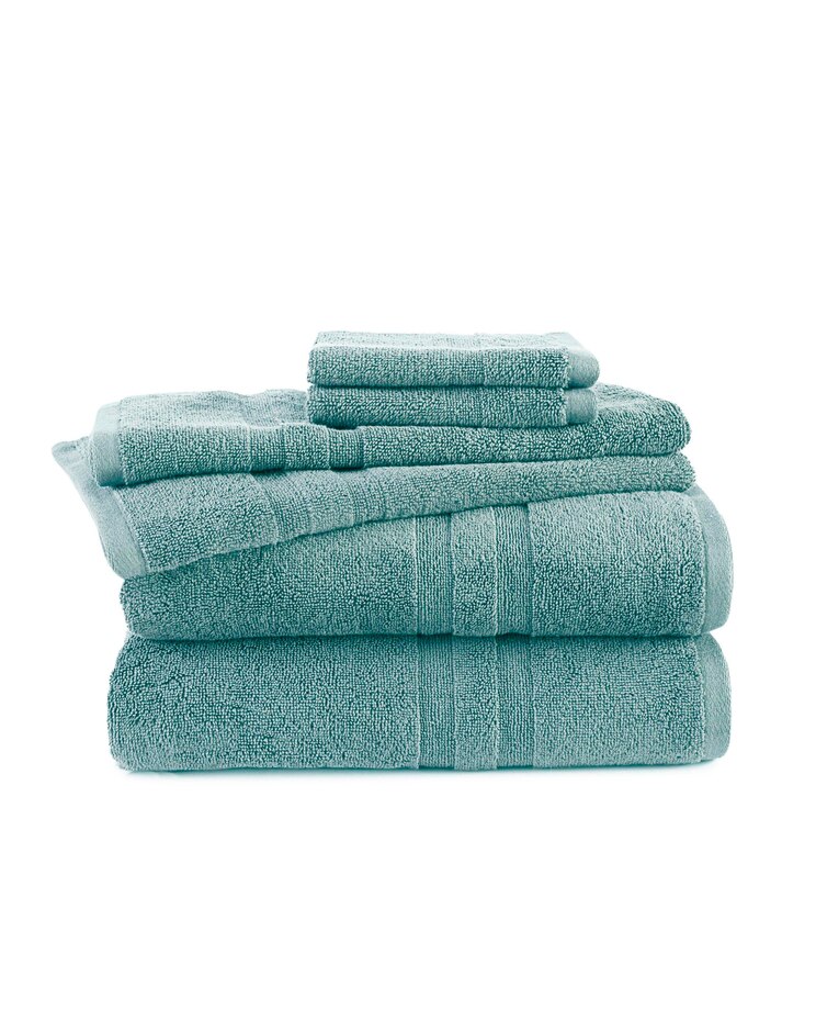 Solid 6pc Bath Towel Set w/ SILVERbac Antimcirobial Mineral image number 1