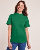 Essential Knit Short-Sleeve Mockneck Top thumbnail number 1