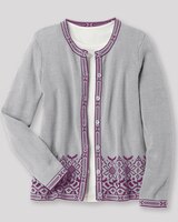 Sunflower Jacquard Cotton Cardigan Sweater thumbnail number 3