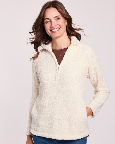 Teddy Zip Mock Sweater