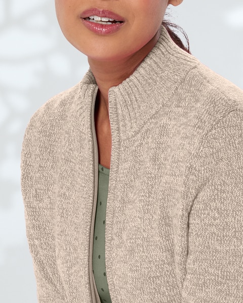 Bayside Cotton Zip-Front Cardigan
