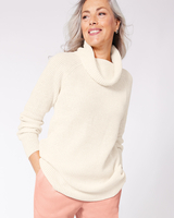 Shaker Stitch Cowl Neck Sweater thumbnail number 1