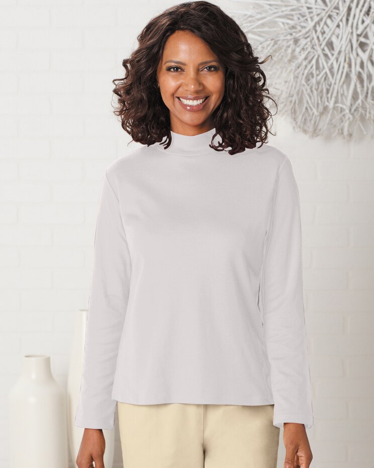 Essential Mock Neck Long Sleeve Tee image number 1