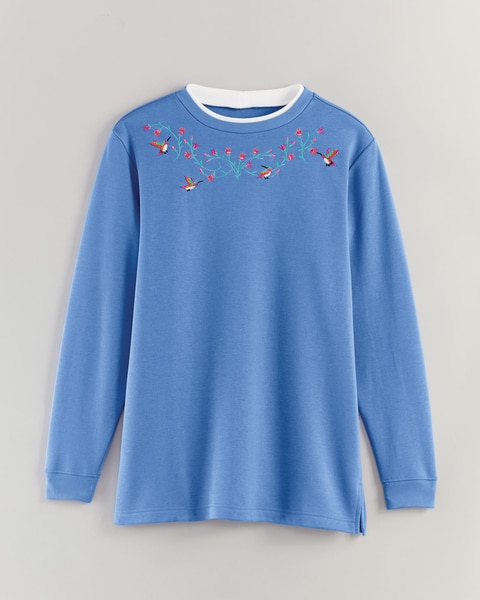 Better-Than-Basic Embroidered Tunic Sweatshirt