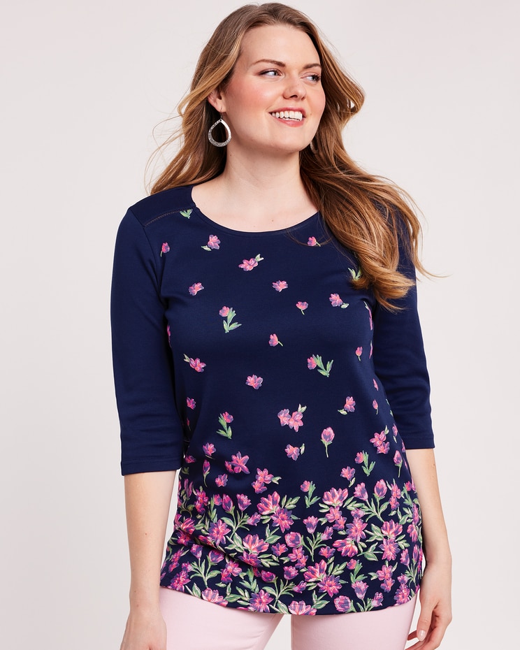 Border Print Floral Tunic image number 1