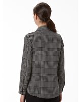 Silky Glen Plaid Long-Sleeve Blouse thumbnail number 2