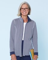 Reversible Stripe & Dot Knit Zip Jacket thumbnail number 2