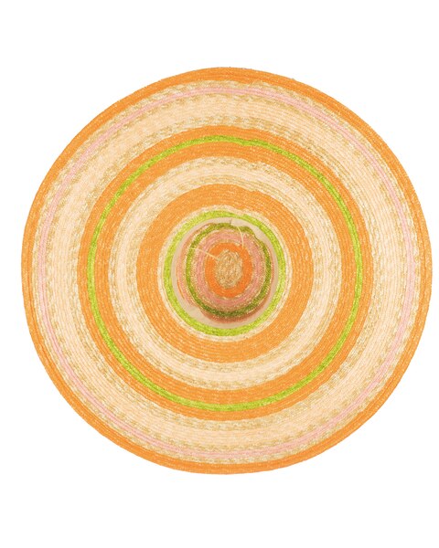 On Mulit Holiday- Wheat Straw Stripe Wide Brim Sun Hat
