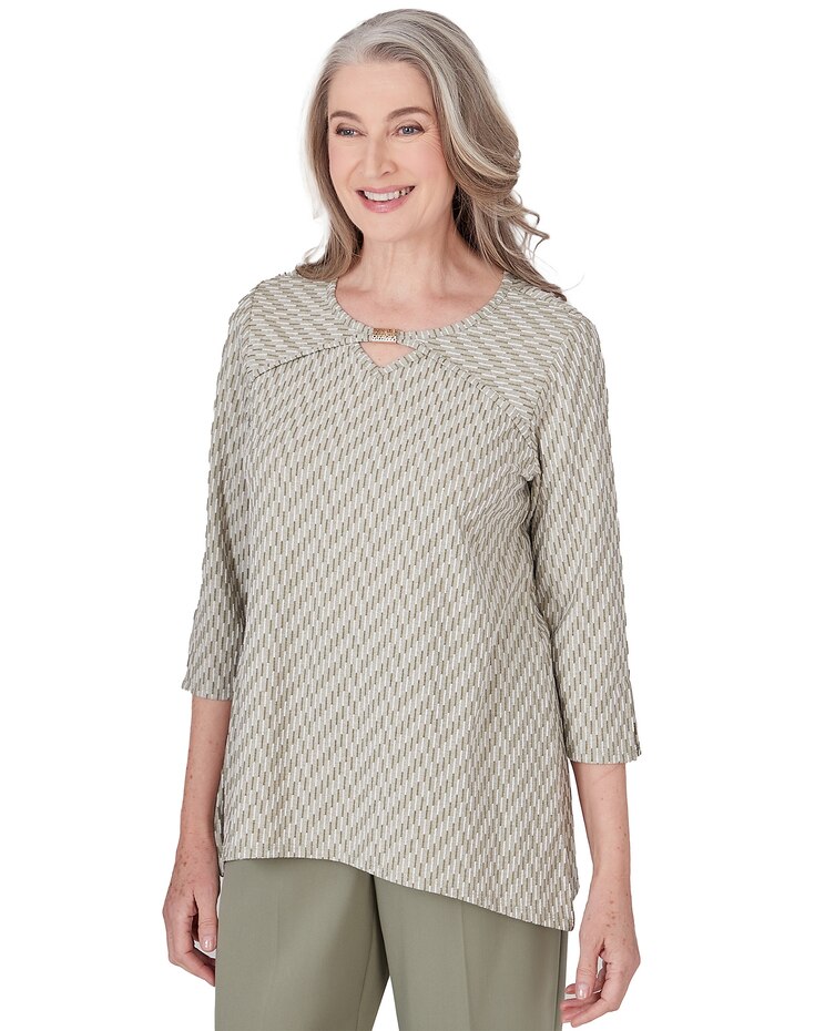 Alfred Dunner® Tuscan Sunset Sunset Rib Knit Top image number 3