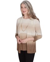 Alfred Dunner® Classics Ombre Two in One Striped Top thumbnail number 3