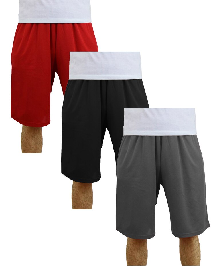 Men's Moisture Wicking Performance Basic Mesh Shorts-3 Pack image number 1
