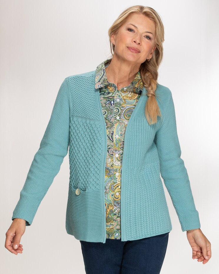Bayside Cotton Mixed-Stitch Cardigan image number 1
