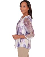 Alfred Dunner® Charm School Chevron Popcorn Knit Top thumbnail number 4