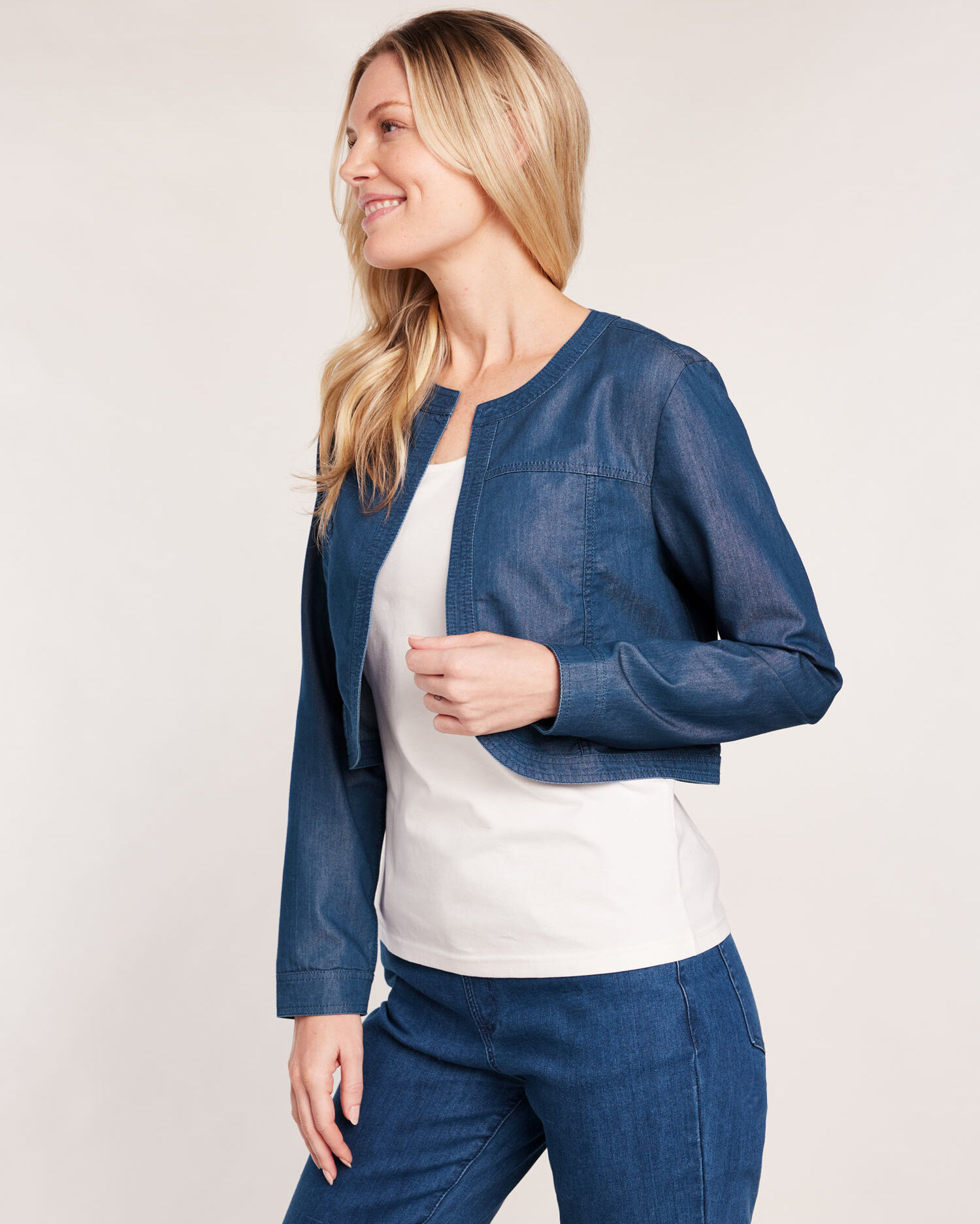 Denim shrugs for ladies sale