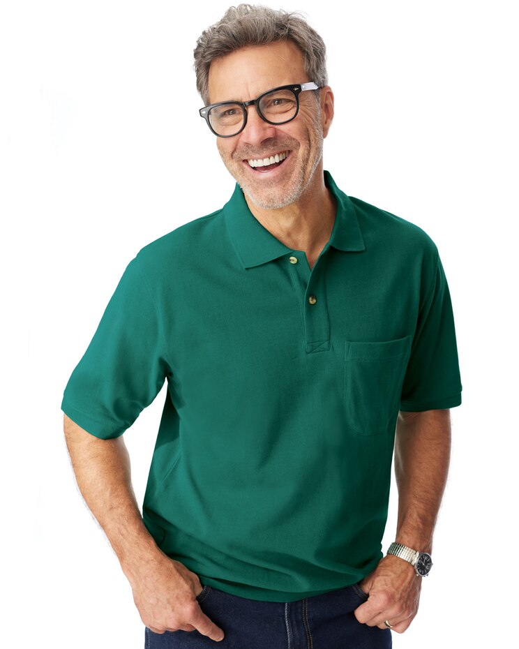 John Blair Banded-Bottom Piqué Knit Polo image number 1
