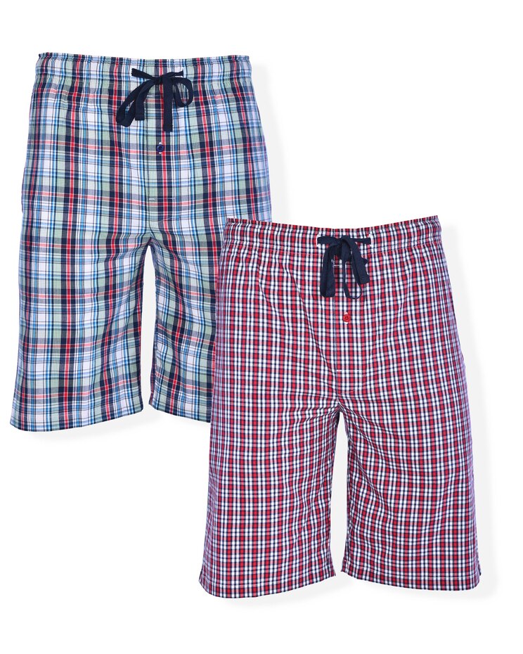 Hanes 2-Pack Stretch Woven Sleep Shorts image number 1