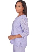 Alfred Dunner® Isn't It Romantic Lace Tulip Hem Top with Necklace thumbnail number 6