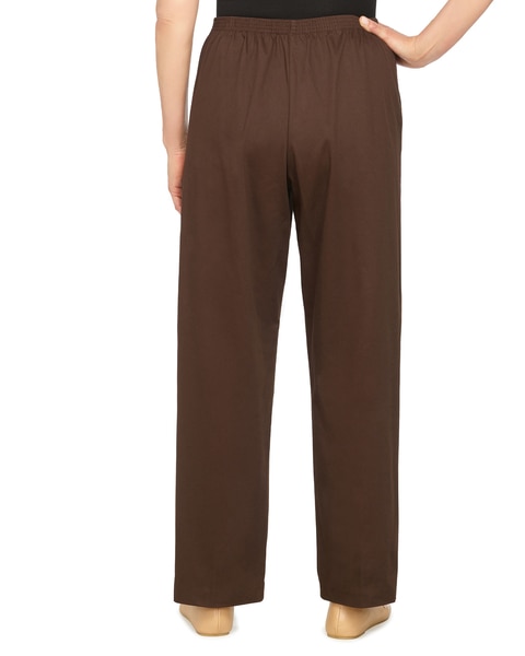Alfred Dunner Classic Pull-On Twill Proportioned Straight Leg Pants