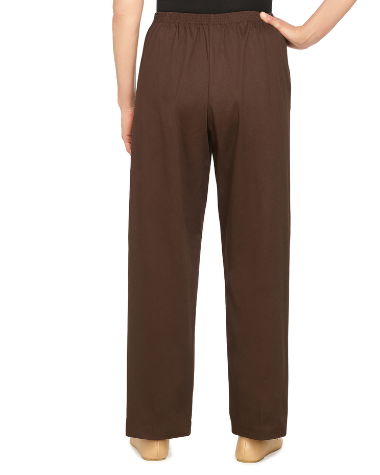 Alfred Dunner Classic Pull-On Twill Proportioned Straight Leg Pants image number 3
