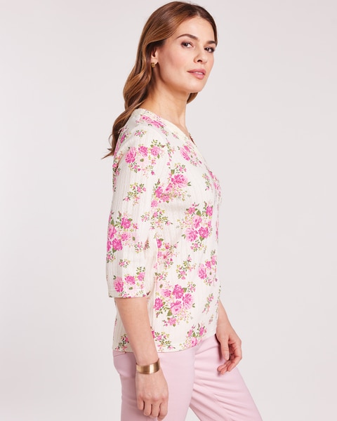 Lace Trim Pointelle Top