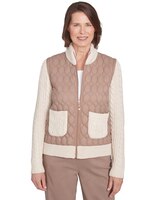 Alfred Dunner® Telluride Sweater Trim Quilted Jacket thumbnail number 1
