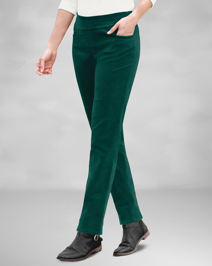 SlimSation® Tapered-Leg Pincord Pants image number 1