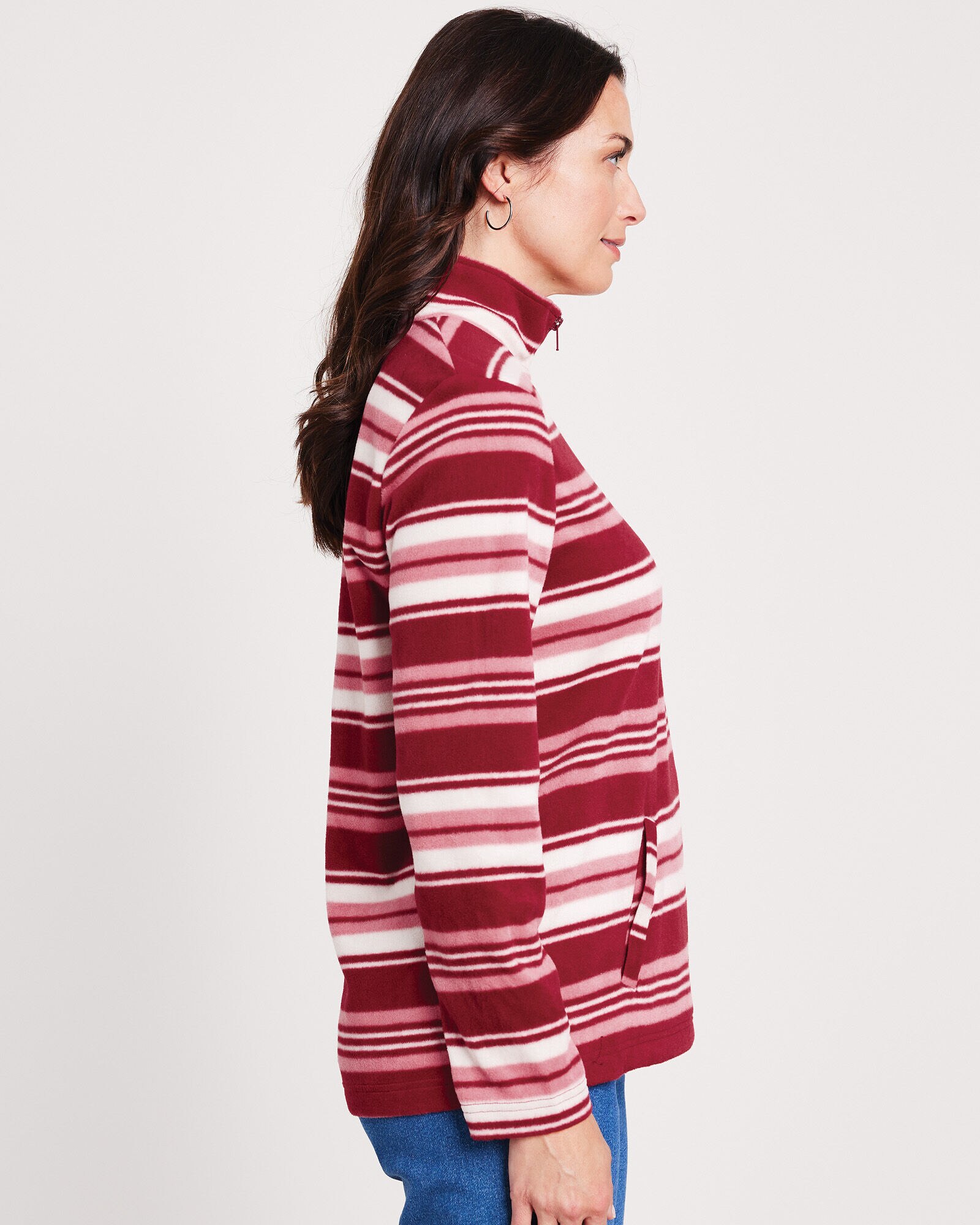 Scandia Fleece Quarter-Zip Pocket Top | Blair
