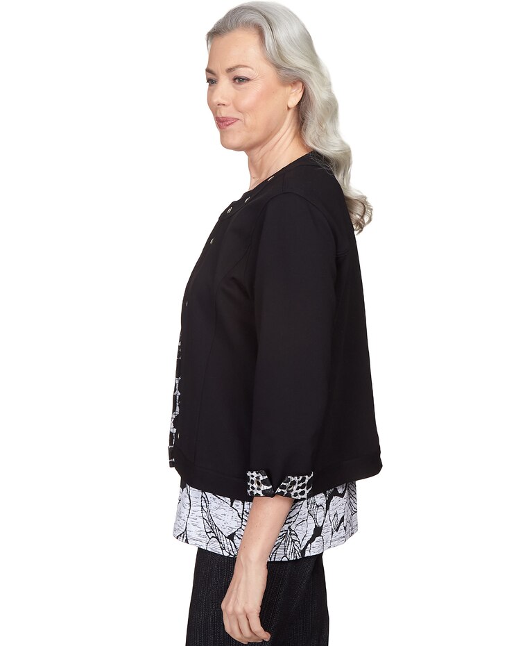 Alfred Dunner® World Traveler Ponte Jacket With Animal Trim image number 4
