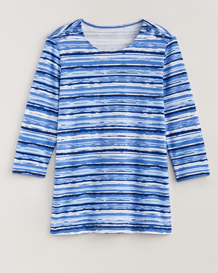 Essential Knit Button-Trim Top image number 1