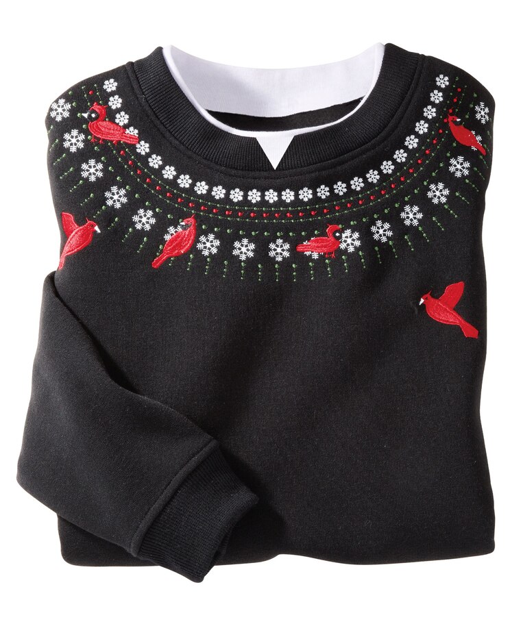 Haband Women’s Embroidered Fleece Sweatshirt image number 1