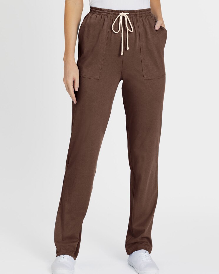 Pull-On Knit Drawstring Sport Pants image number 1