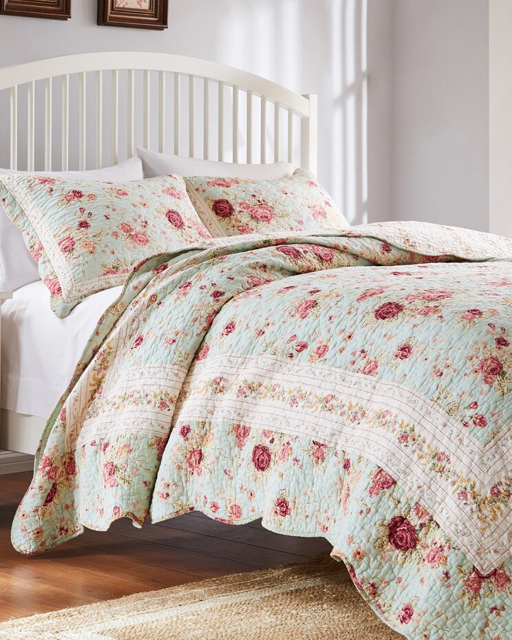 Greenland Home Fashions Antique Rose Quilt Set image number 1