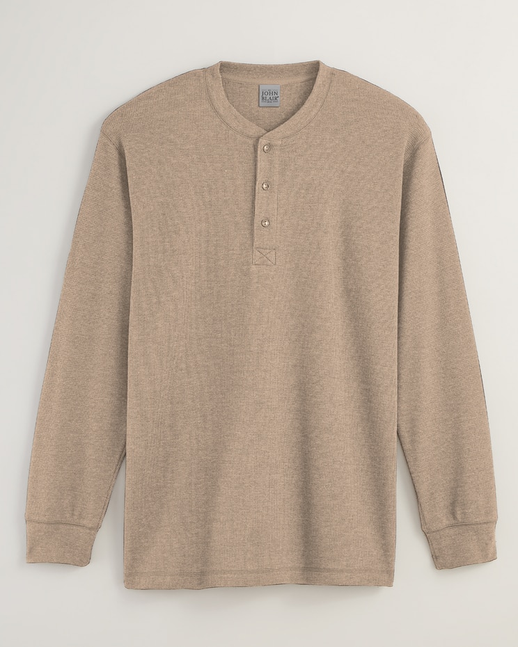 John Blair Waffle-Knit Henley image number 1