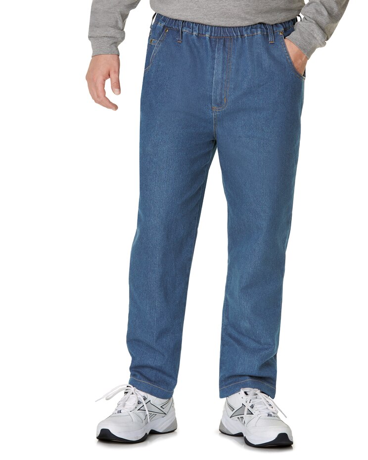 Haband Men’s Casual Joe® Stretch Waist Jeans with Drawstring image number 1
